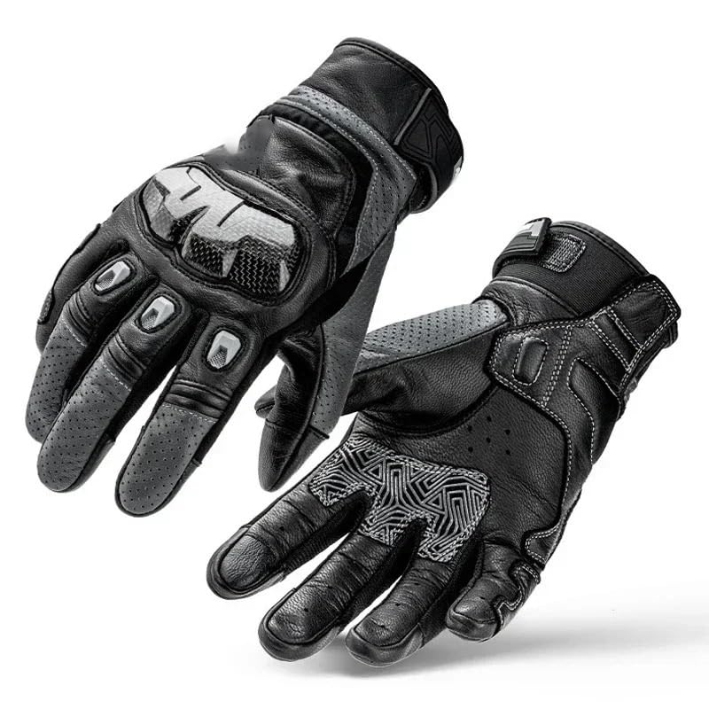 Guanti Moto Guanti da moto Touchscreen in pelle traspiranti interi protettivi for dita corsa Pit Bike Moto Enduro