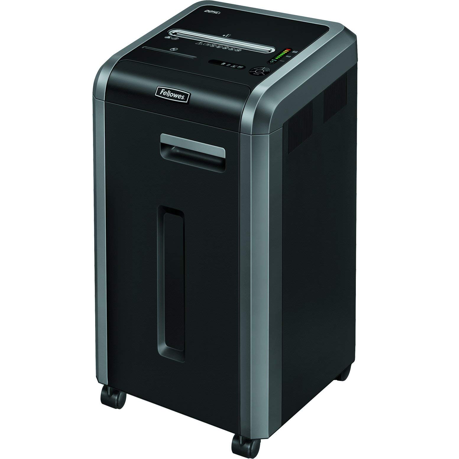 Fellowes 4623002 Distruggidocumenti 225i, a Strisce, Nero