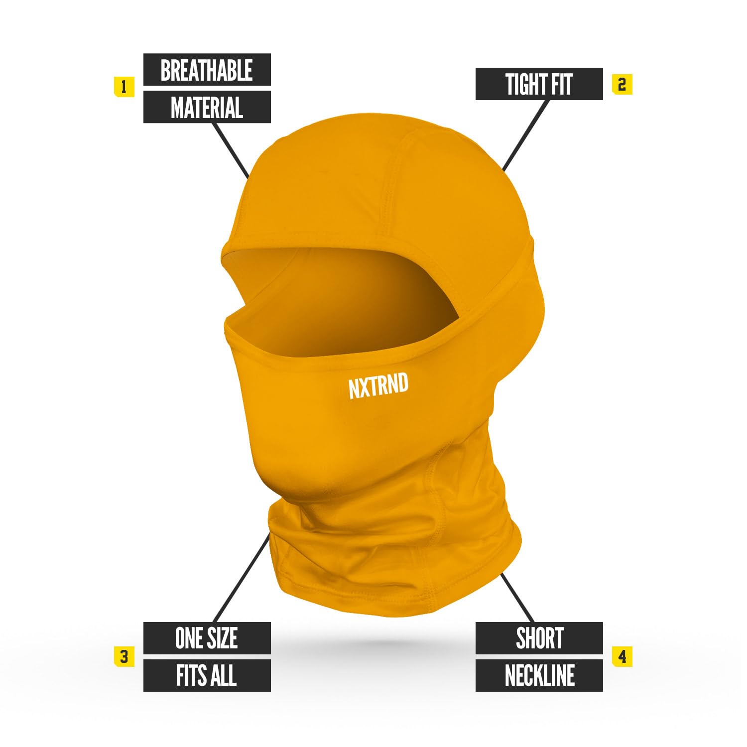 NXT NXTRND Passamontagna Unisex da Sci, Giallo., Taglia Unica