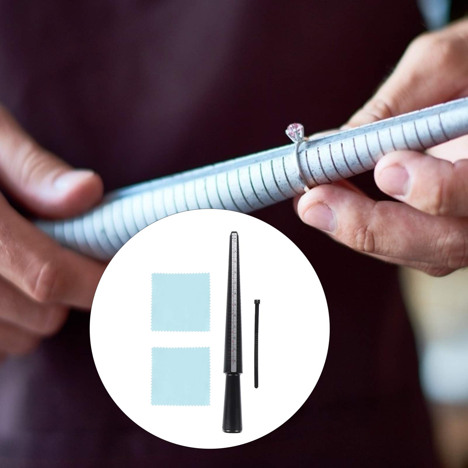 OSALADI Ring Measuring Belt and Finger Ruler Tool Kit for Accurate Ring Sizing Durable Ring Gauges for Jewelry Making and Adjusting