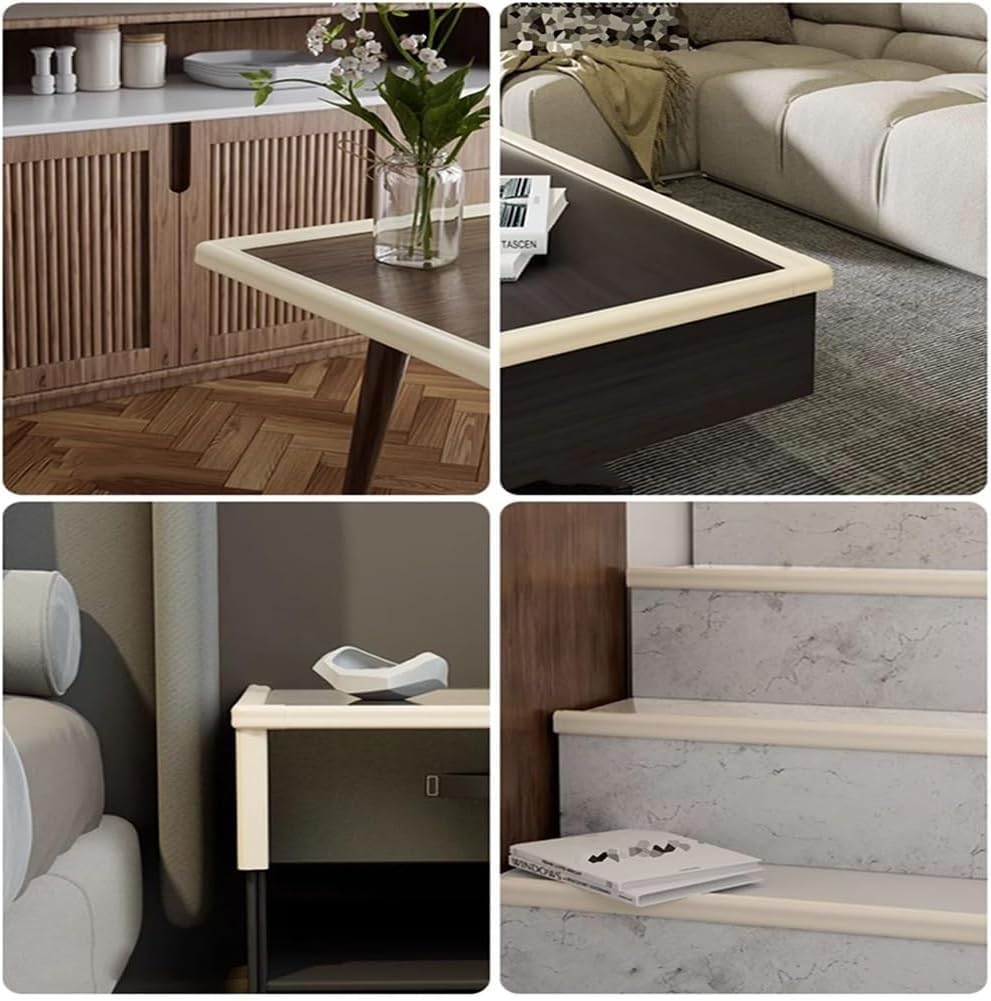 Ochronniki EdgeCorner, NBR Osłony narożników stołu Zabezpieczenie przed dziećmi Listwa zderzaka Wielokolorowa 400x1,5x3,5 cm(Beige)