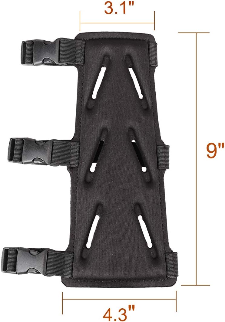 KRATARC Archery Arm Guard Adjustable Protective 3-Strap Accessory Lightweight Hunting Target Shooting Adult Unisex (Black- 2PCS) : Sports & Outdoors