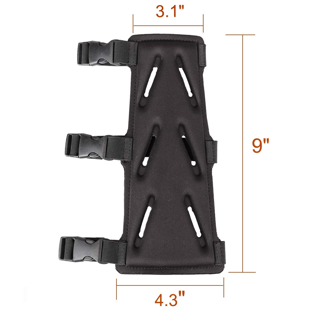 KRATARC Archery Arm Guard 3-Strap Adjustable Lightweight Hunting Target Shooting Accessory - Black (2PCS) | Buy Now With Express International Delivery