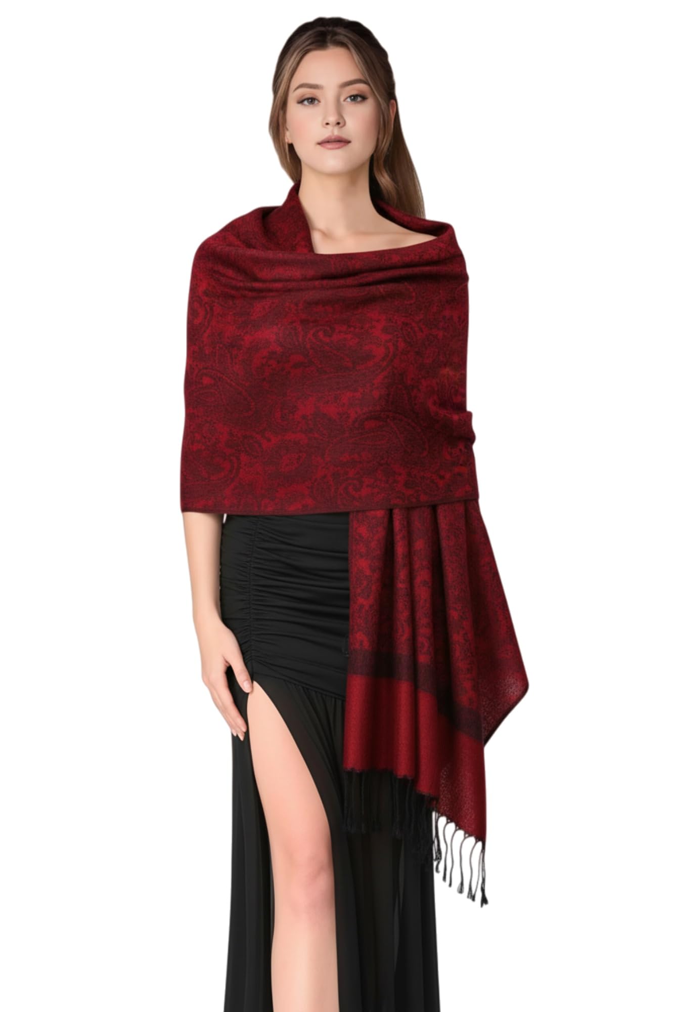 PASKMLNA Paisley Jacquard Pashmina Shawl Wrap Scarf Stole