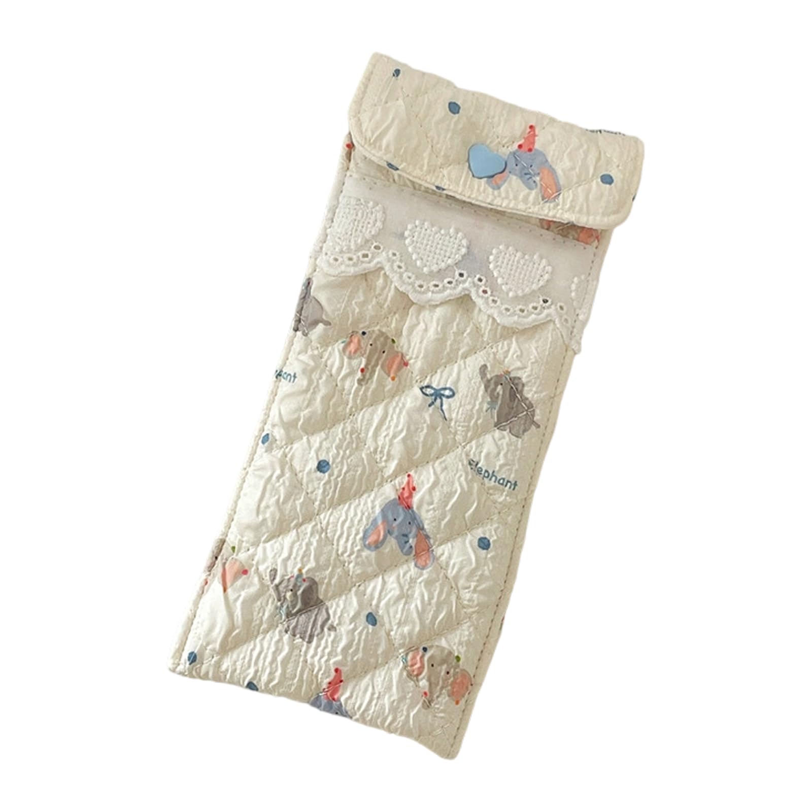 Jazuaiao Delicate Cotton Glasses Bag with Elegant Prints Her Sturdy and Practical Small Cosmetic Storage Bag