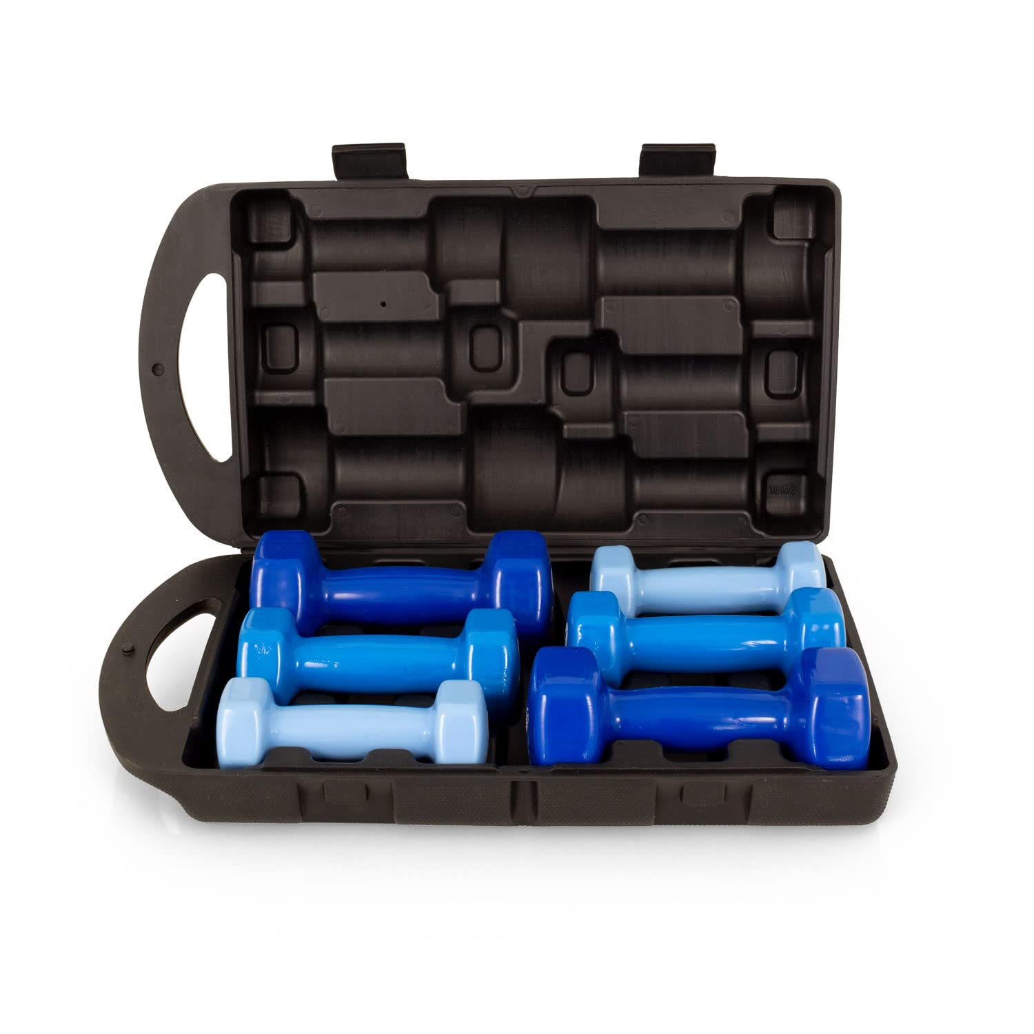AFH Gymnastik Hanteln | 10 kg Set im Koffer | Vinyl | Muskelaufbau | Training | Hanteltraining