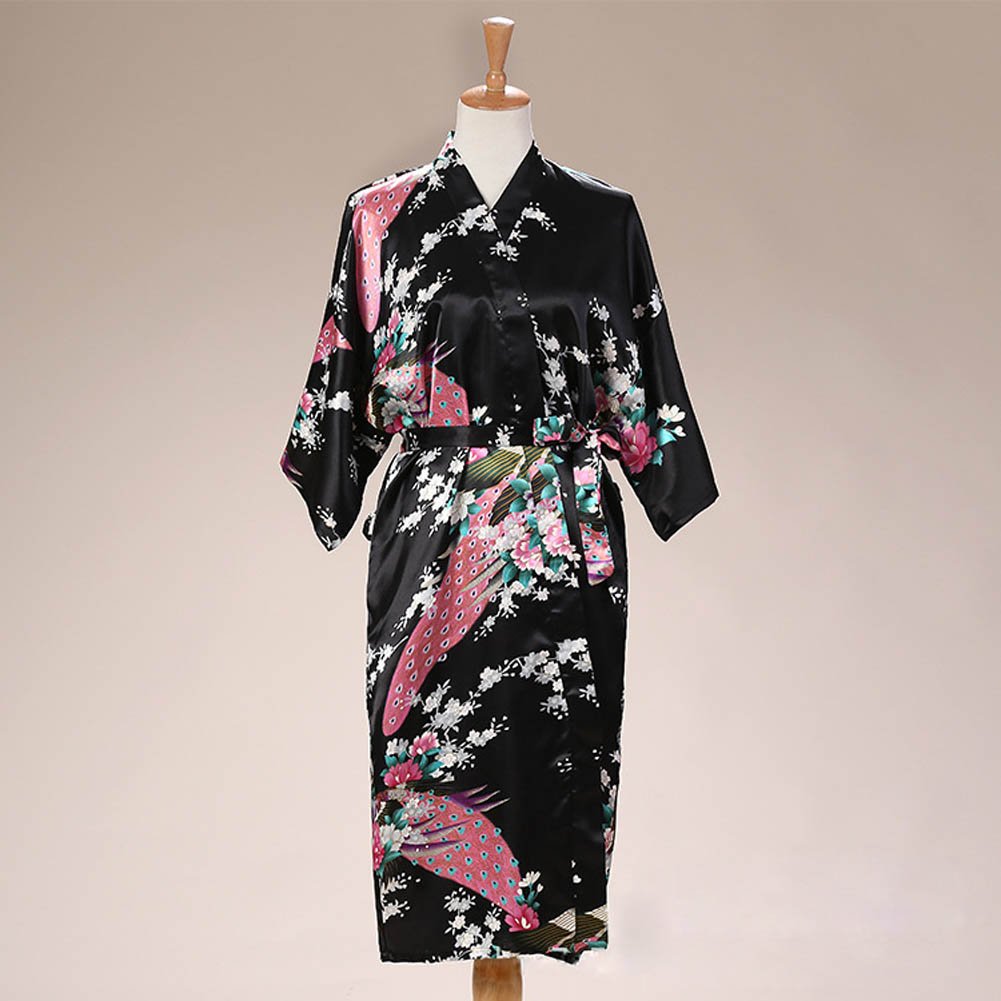 Robe de chambre kimono ample en satin pour femme Taille 36-52
