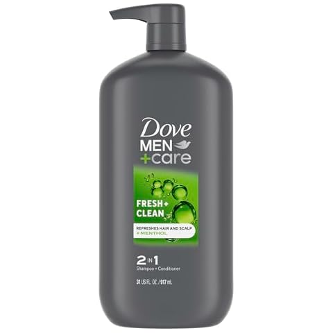 Dove Men+Care 2 in 1 Shampoo and Conditioner Fresh & Clean for Clean Hair Shampoo and Conditioner for Stronger, Healthy Hair Everyday 31 oz Cover