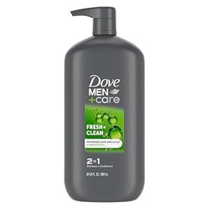 DOVE MEN + CARE 2 in 1 Shampoo and Conditioner Fresh & Clean for Clean Hair Shampoo and Conditioner for Stronger, Healthy Hair Everyday 31 oz