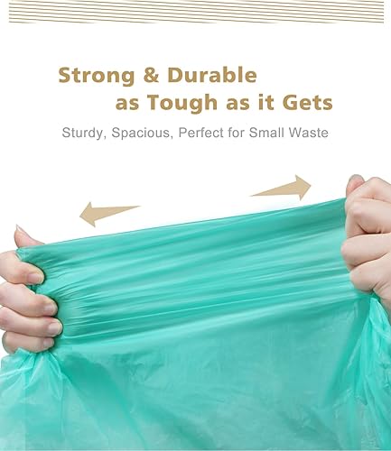 Miniatura 6 de AYOTEE Bolsas de basura compostables con cordón de 4 galones, 100 unidades, ultra fuertes, sin perfume, bolsas de basura pequeñas, bolsas de basura