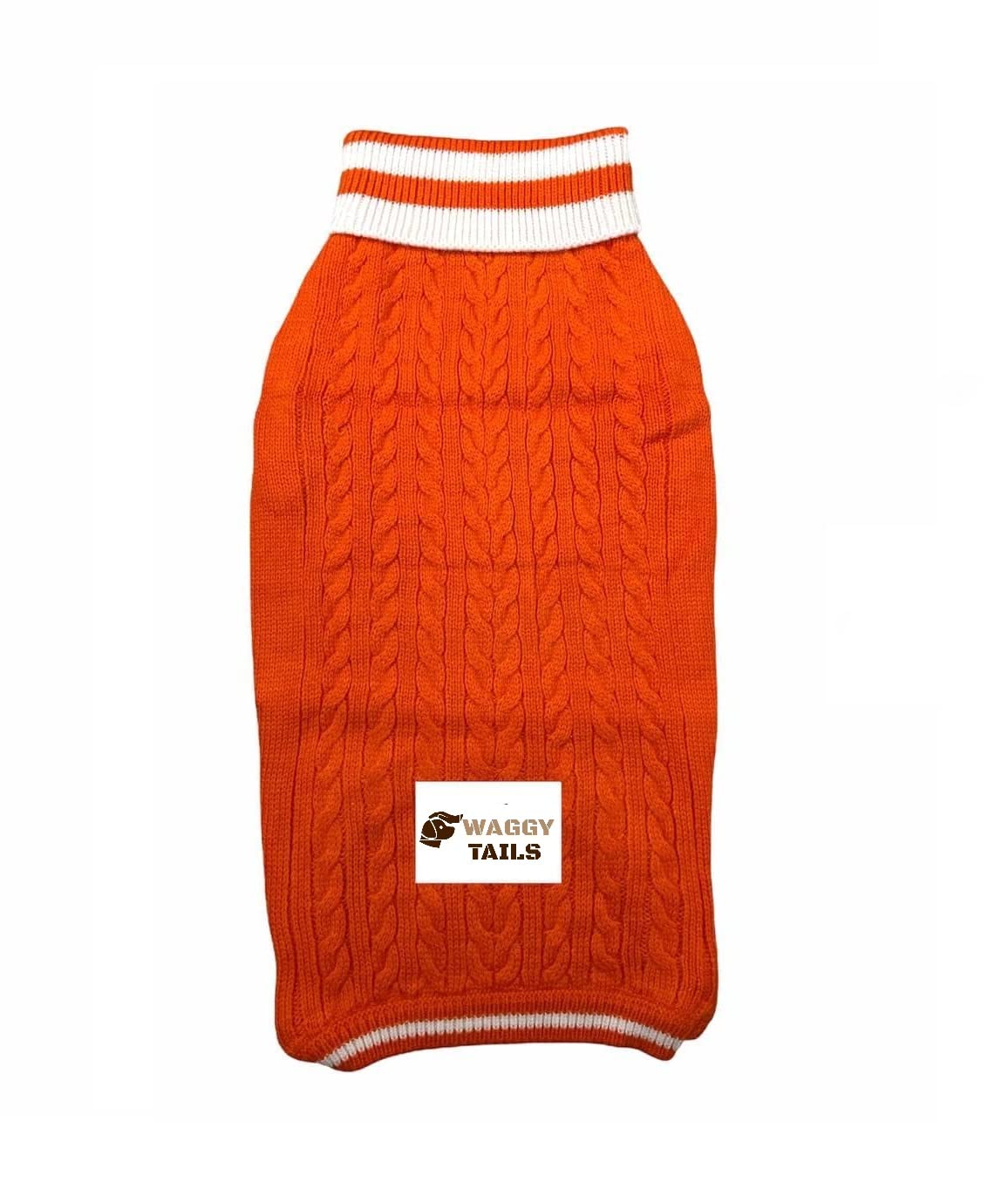 WAGGYTAILS High Neck Round Warm Sweater for Dog | Winter Wear Premium Pets Clothing | Pet Sweater | Streachable Neck Sweaters for Dog, (Orange), (XXXL) (B0BKR4TQB4) Amazon Price History, Amazon Price Tracker
