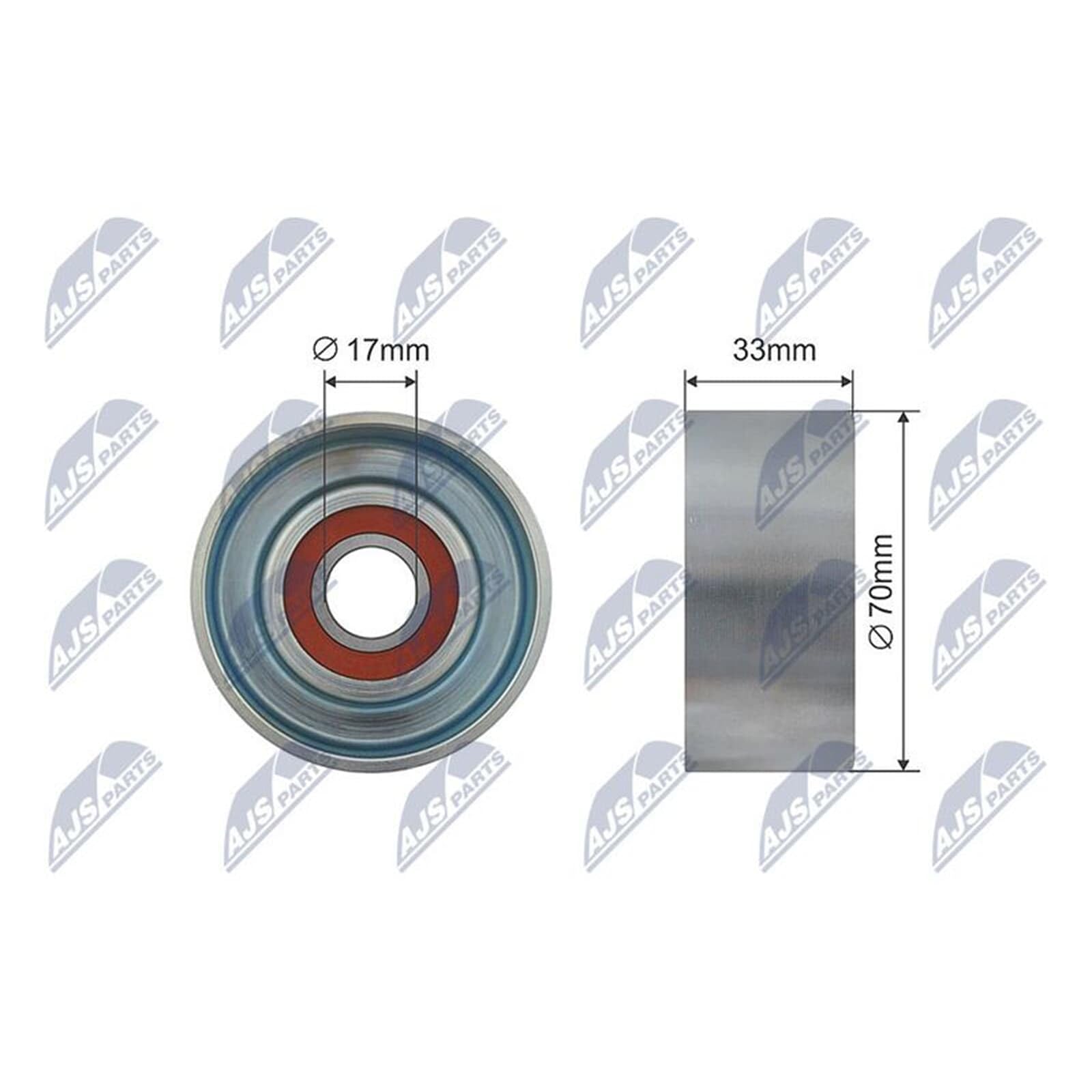 NTY Rnk-Hd-014 Spannrolle, Keilrippenriemen | Rnk-Hd-014 passend für Accord Civic Cr-V Fr-V |