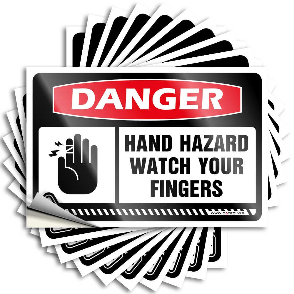Fzfn Colour Spring Porch Decor Cover Lettering Sticker - Danger Hand Hazard Watch Your Fingers Heavy Durable Sticker Easy Apply For Layered Decor(6X9cm)