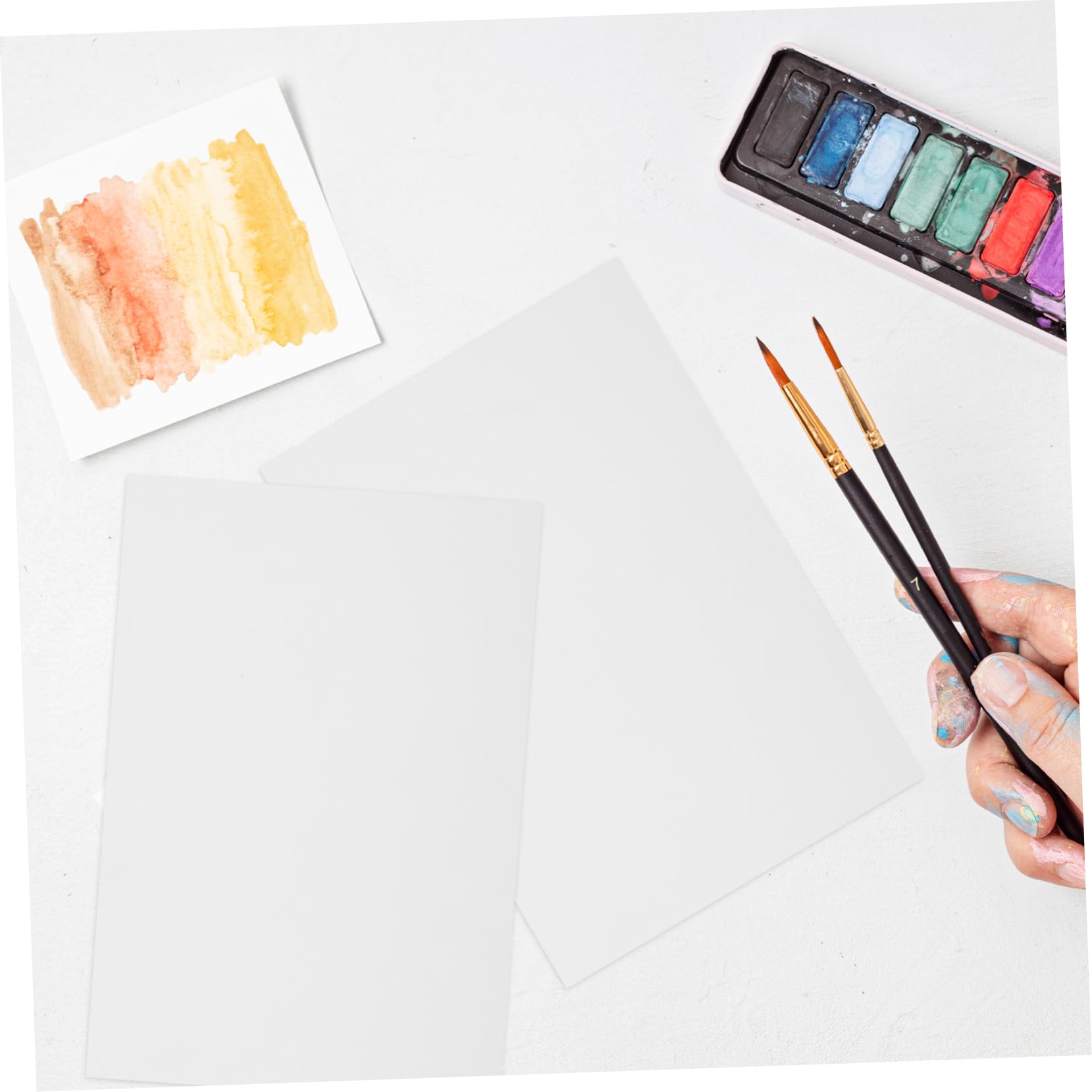 Anneome Papier à Dessin pour Crayons Aquarellables, 400 Feuilles Blanches