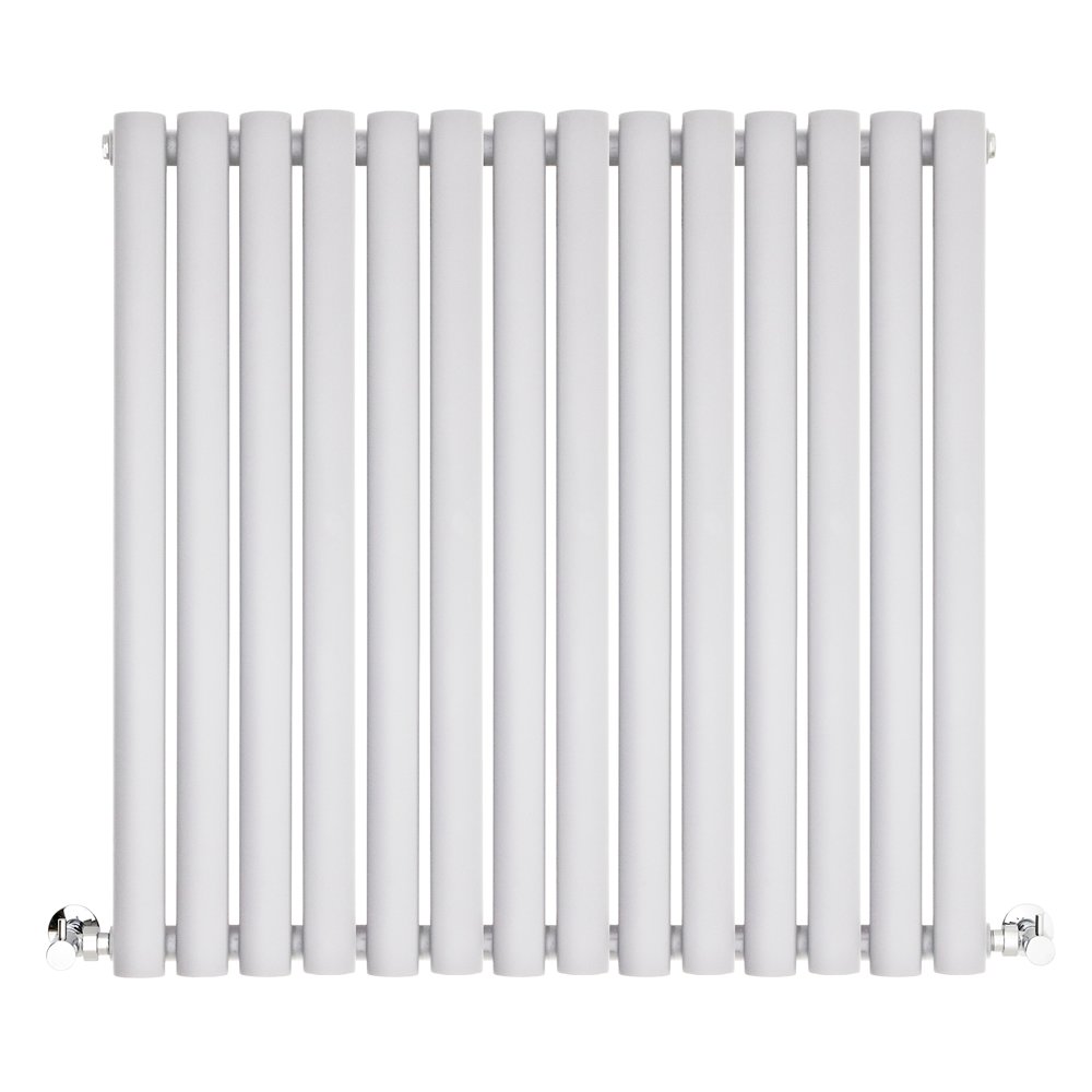 Bestbathrooms White - Horizontal Double Oval Panel Radiator - 600Mm X 826Mm