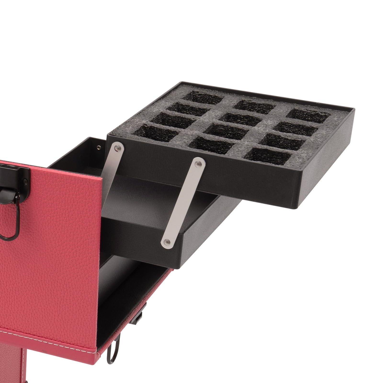 Kosmetikkoffer Trolley, Kosmetikkoffer Schminkkoffer mit 4 Rollen, Abschließbar Friseurkoffer Rollkoffer, bis zu 50kg, Friseurwerkzeug-Organizer für Haarschneiden, Make-up, Friseure (Rose)