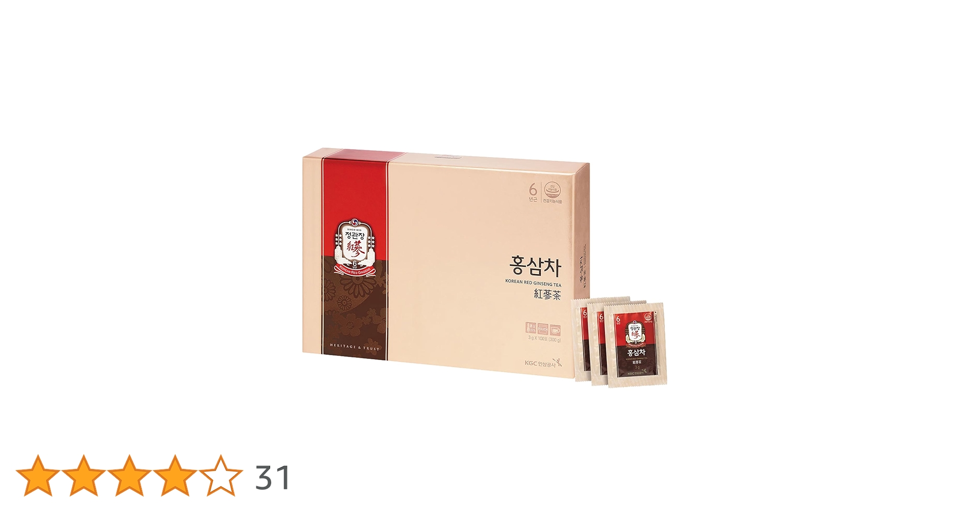 Amazon | 【公式 正官庄 海外ストア】紅参茶・高麗人参茶 3g×100包