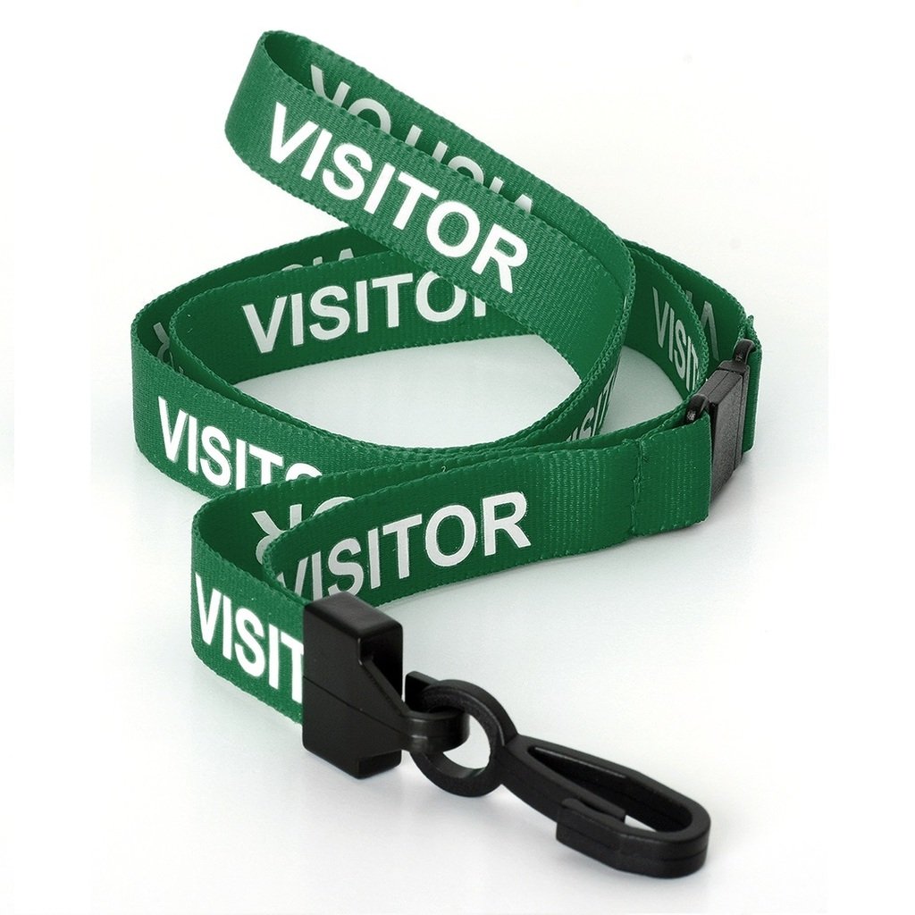 CKB LTD Visitor LANYARDS Breakaway Safety Lanyard Neck Strap Swivel Plastic Clip for ID Card Holder - Pull Quick Release Design (Pack of 50, Green)
