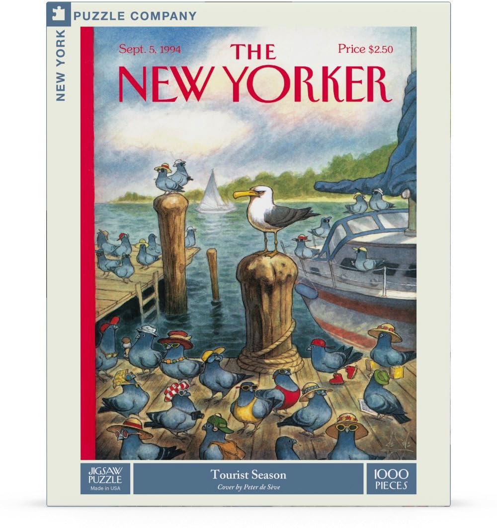 New York Puzzle Company - New Yorker Tourist Season - Puzzle de 1000 pièces pour les soirées de jeux en famille par Peter de Sève