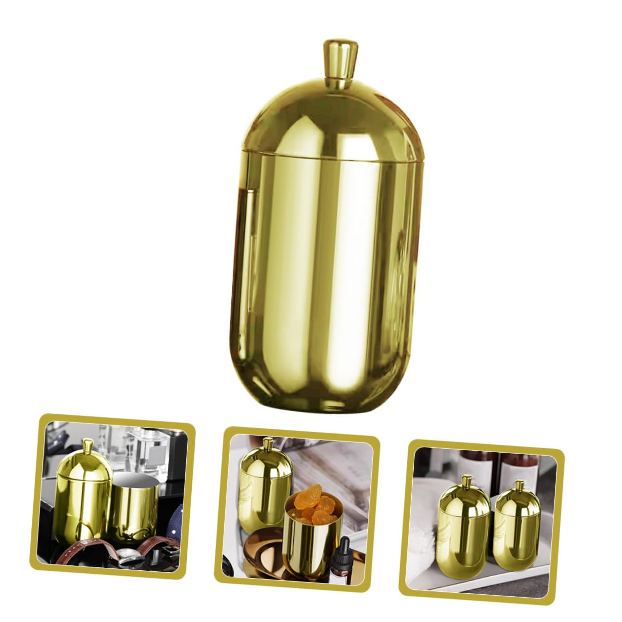 Edelstahl Wiederbefüllbare Diffusorflasche in Gold mit Deckel
