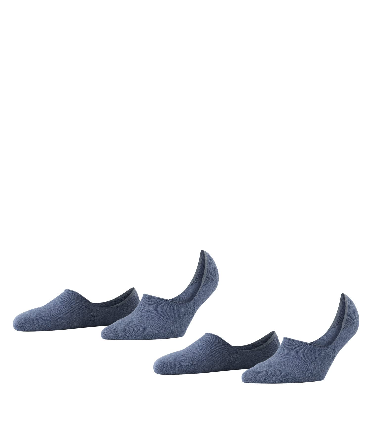 Burlington Women's Everyday Multipack W In Cotton No-Show Plain 2 Pairs Liner Socks, Blue Light Denim 6660, 2.5-3.5