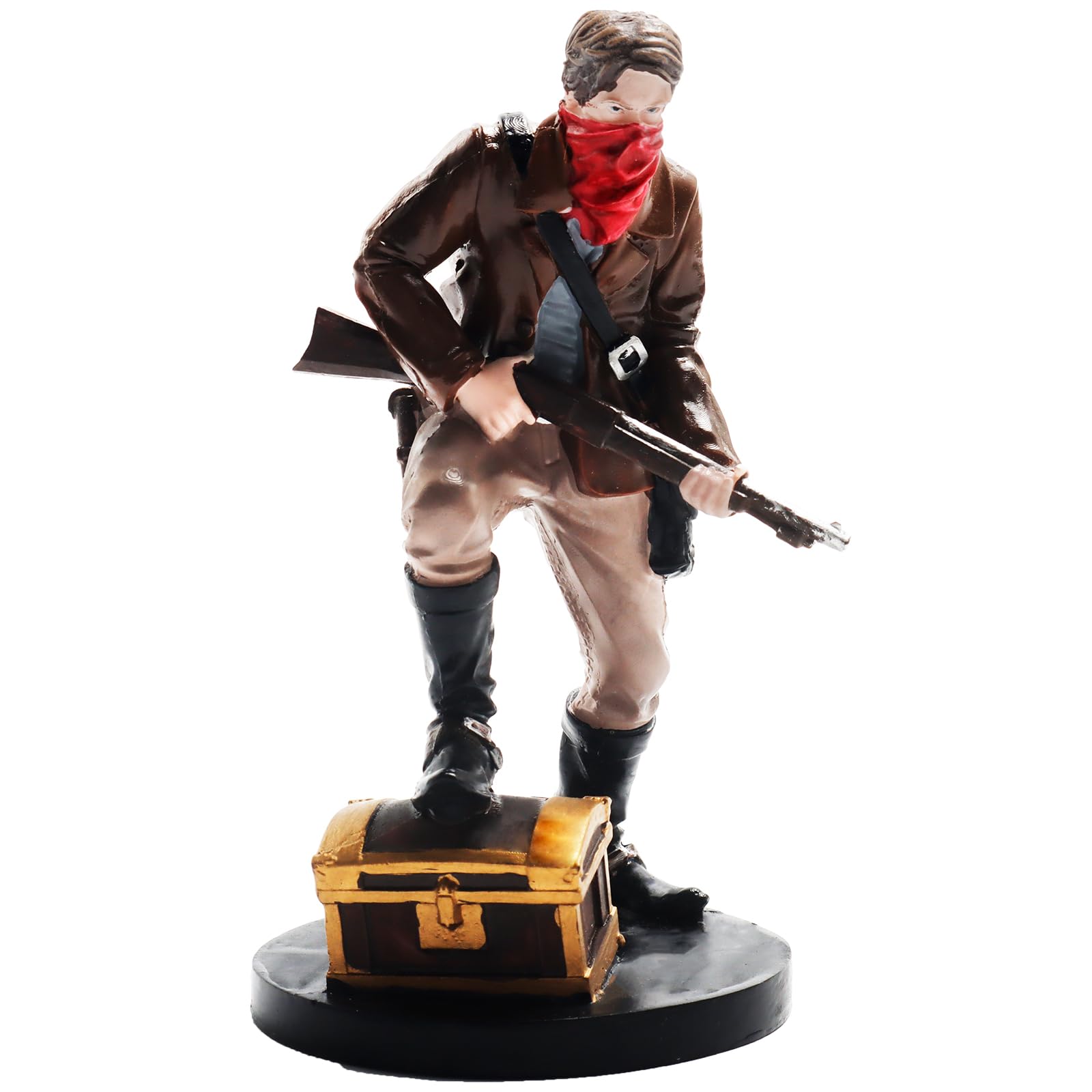 Rileryan 10 Styles 4.5" Mini Cowboy Figurines Wild West Robber Figure Gunslinger Statues for Home Desk Cake Decor Birthday Party Gift
