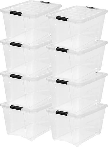 Miniatura 42 de IRIS USA - Contenedores de almacenamiento de plástico apilables de 40 cuartos de galón con tapas, paquete de 6 unidades, sin BPA, fabricados