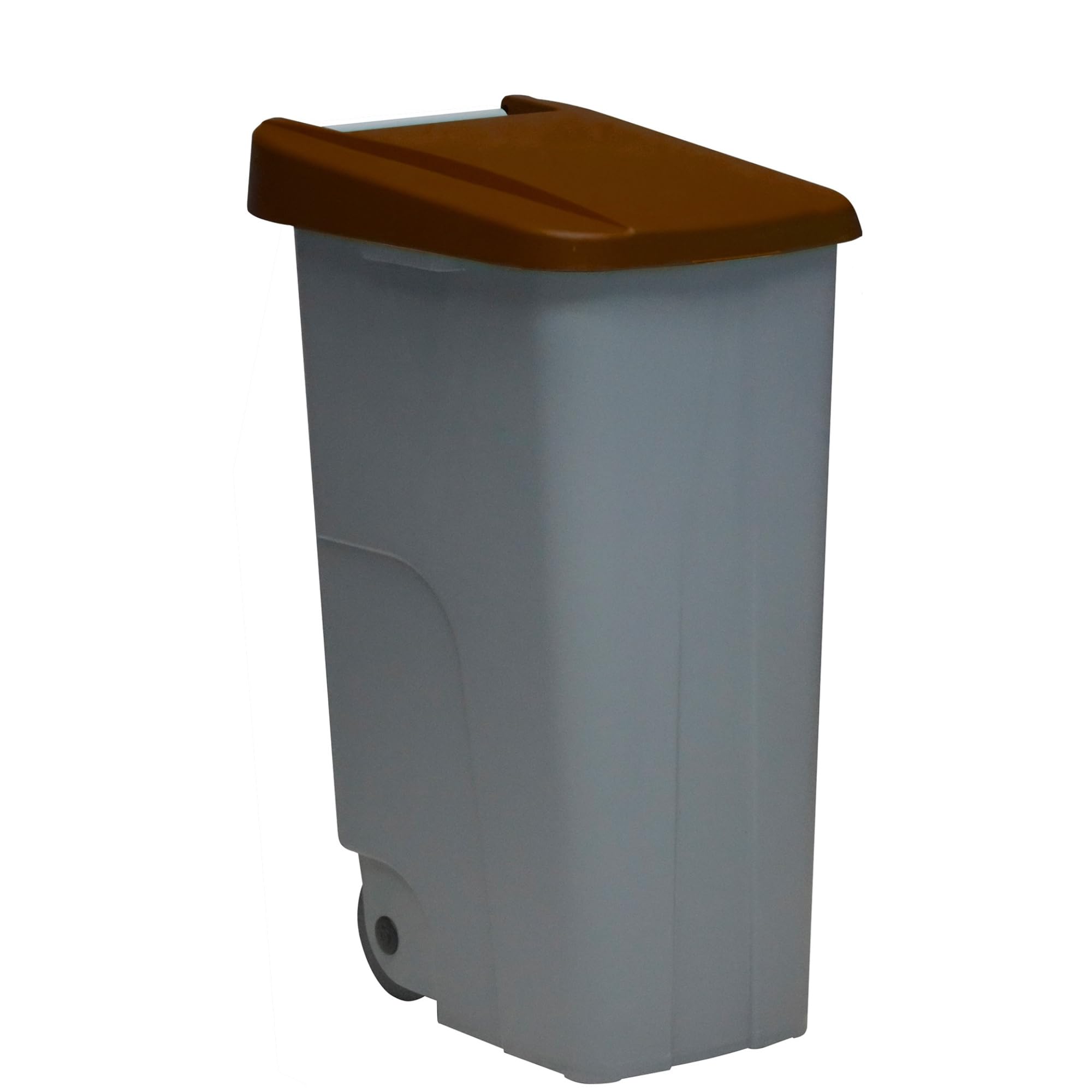 WELL HOME MOBILIARIO & DECORACIÓN Contenedor Cerrado 85L Marrón H.76cm + Rollo 10 bolsas de basura 100L