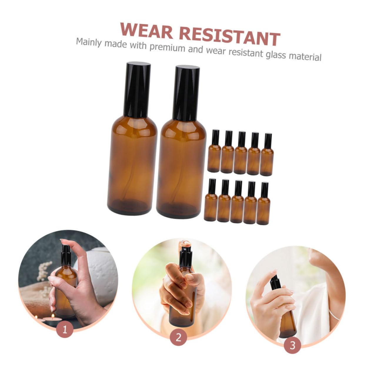 Flaconi Spray per Oli Essenziali 30ml in Vetro, 12 Pezzi | Ricaricabili e Riutilizzabili, Resistenti All'usura, per Viaggio e Trasferta
