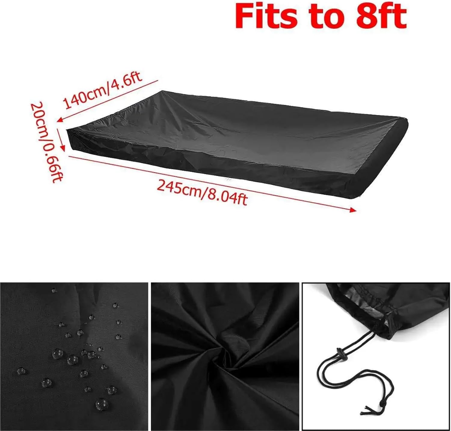 1/3/5pcs 8Ft Billiard Pool Table Cover with Drawstring Waterproof for Rectangle(1pcs)