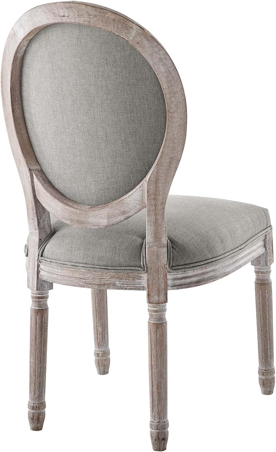 Arise Vintage French Upholstered Gray Wood Side Chair