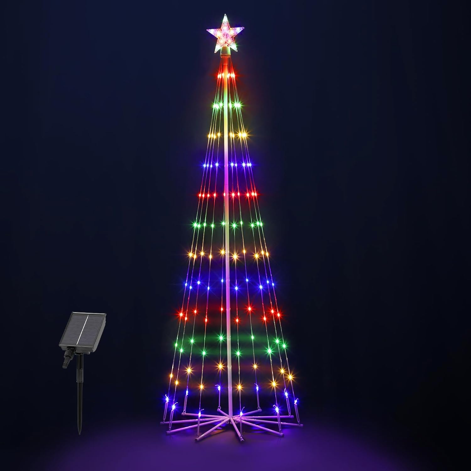 OUSHENG Solar LED Outdoor Christmas Tree Light Show