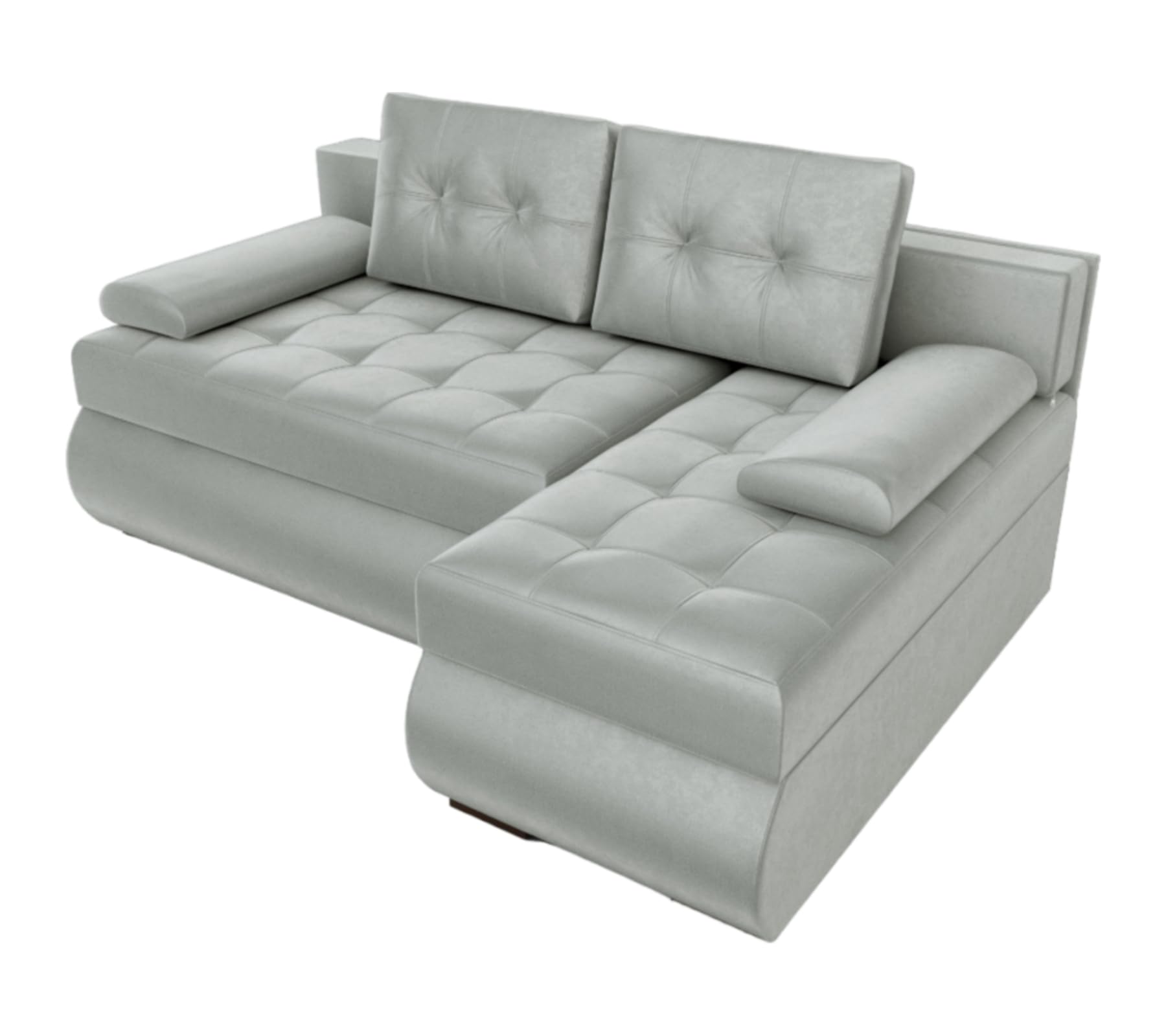 BROMARKT Ecksofa mit Schlaffunktion Sofa mit Bettkasten Hellgrau Rechts