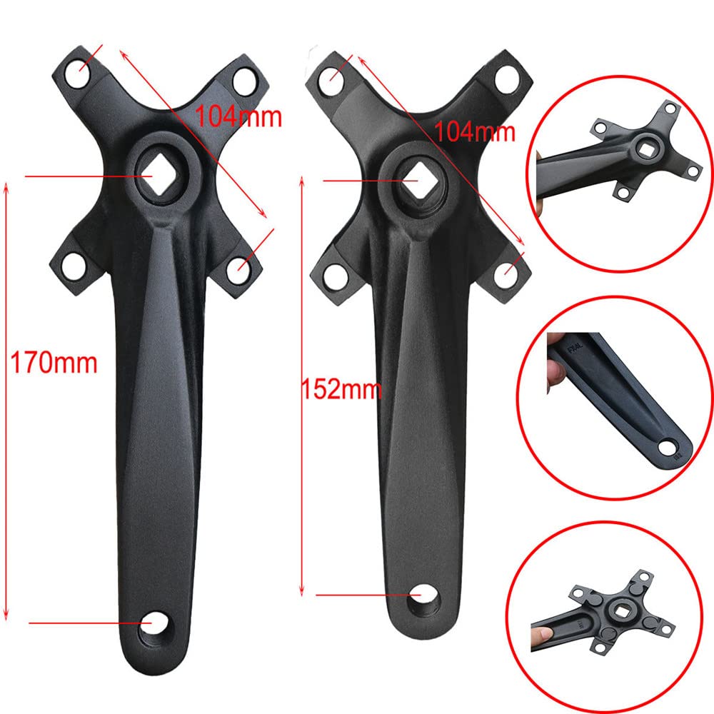 Bielas MTB Bicicleta de Bicicleta MTB 104BCD Manivela 152/17 0mm Arranque los Brazos for la 3 0t 32t 34t 36t 38t Piezas
