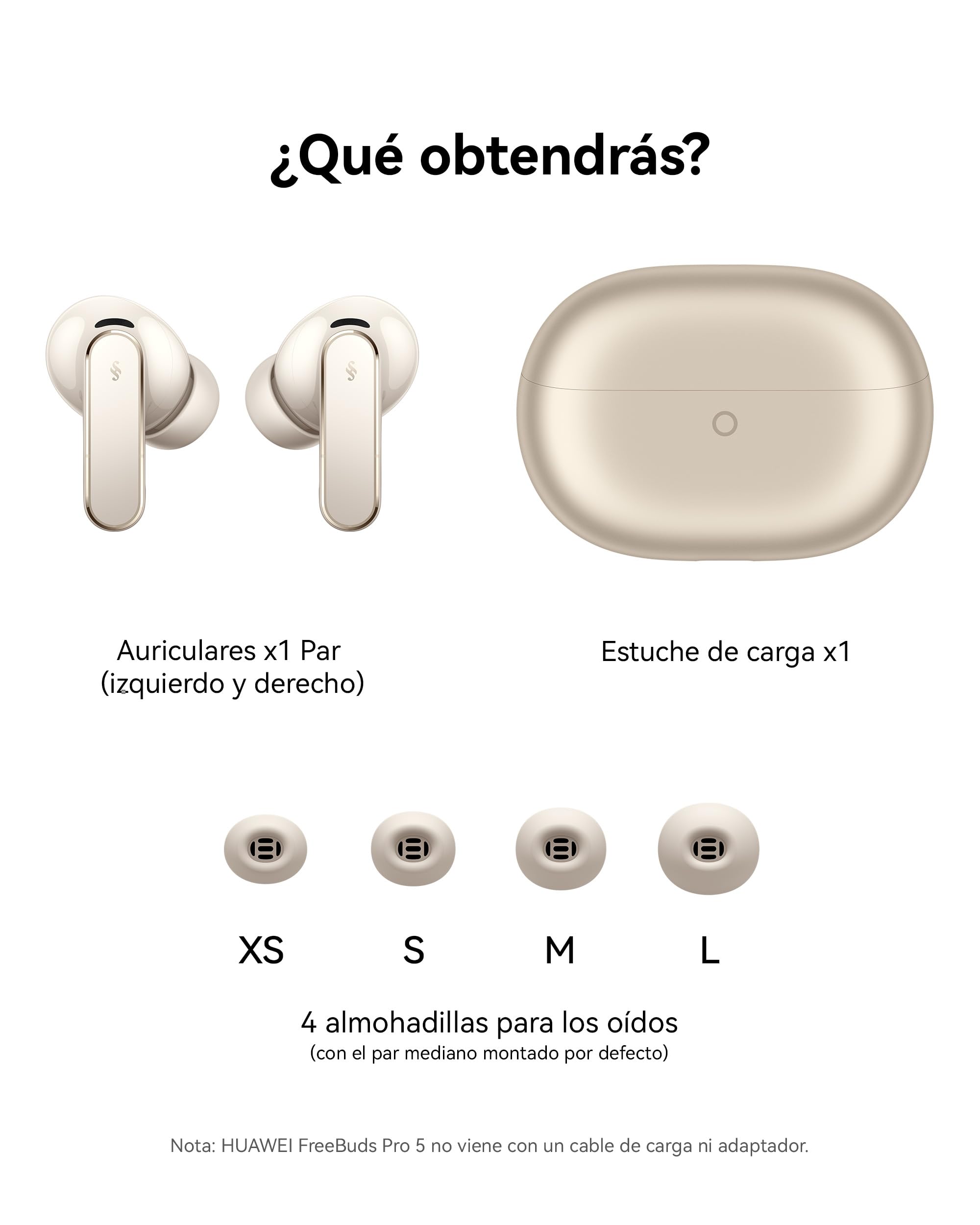 HUAWEI FreeBuds Pro 5 Auriculares Inalámbricos Bluetooth, Blanco | Cancelación de Ruido IA Doble Motor para Negocio Oficina, Ajuste Seguro Sonido Inmersivo, Llamada Estable, Garantía 42 Meses