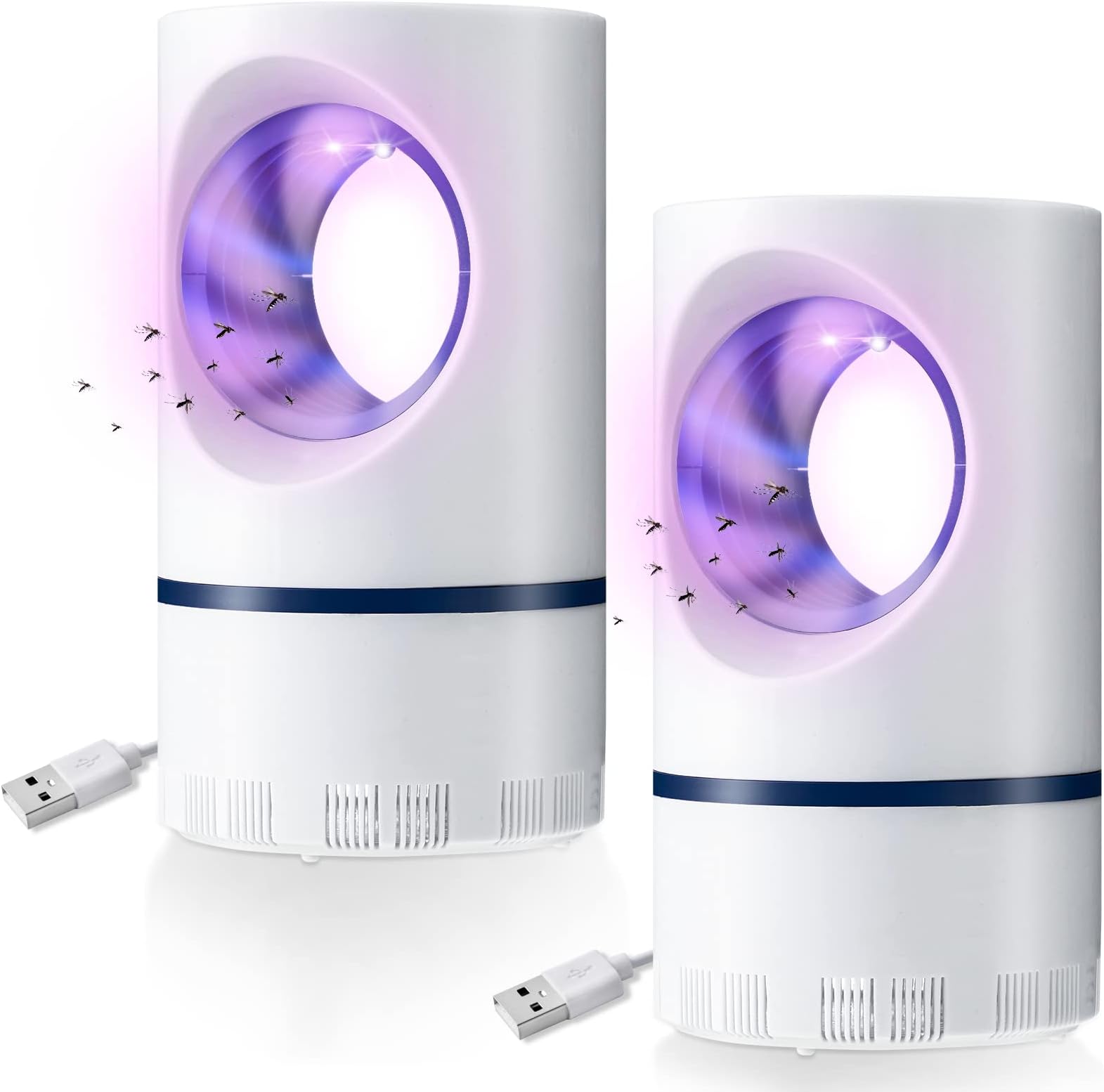 Electric Mosquito Killer 2 Pcs Mosquito Killer Trap with USB Power Supply and Fan Mosquito Killer USB UV Powered Indoor Home Mosquito Trap Indoor Bug Zapper Catching Mosquitoes Gnat Fruit for House