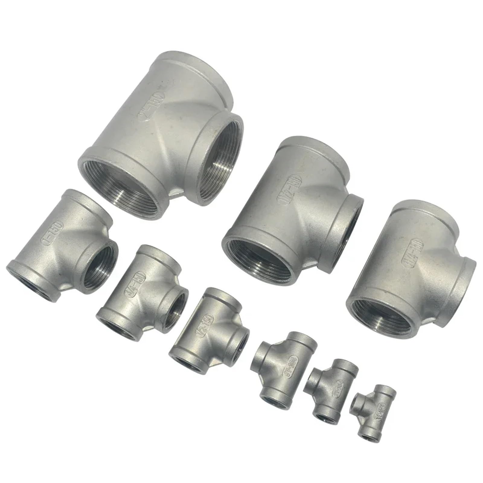 Conector reductor de tubería de acero inoxidable 304 de 3 vías (1/8", 1/4", 3/8", 1/2", 3/4", 1", 2", 3" y 4") (1 unidad)(1-1/2")