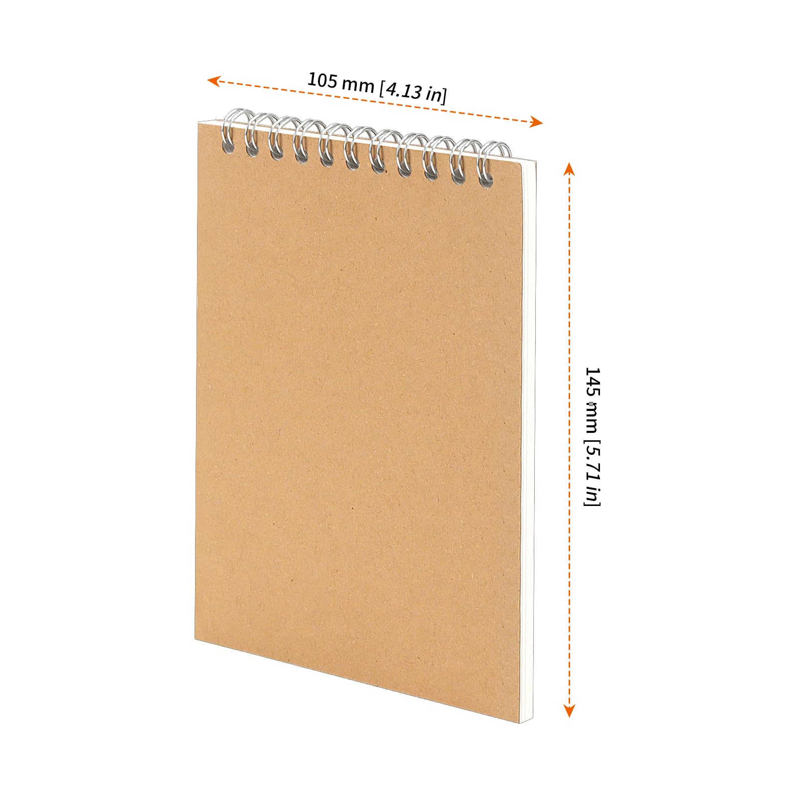 HOZEON 30 quaderni con rilegatura a spirale in formato A6, copertina in cartone kraft marrone, per animazione, schizzi, disegni, scarabocchi e diari, 60 fogli per ogni blocco