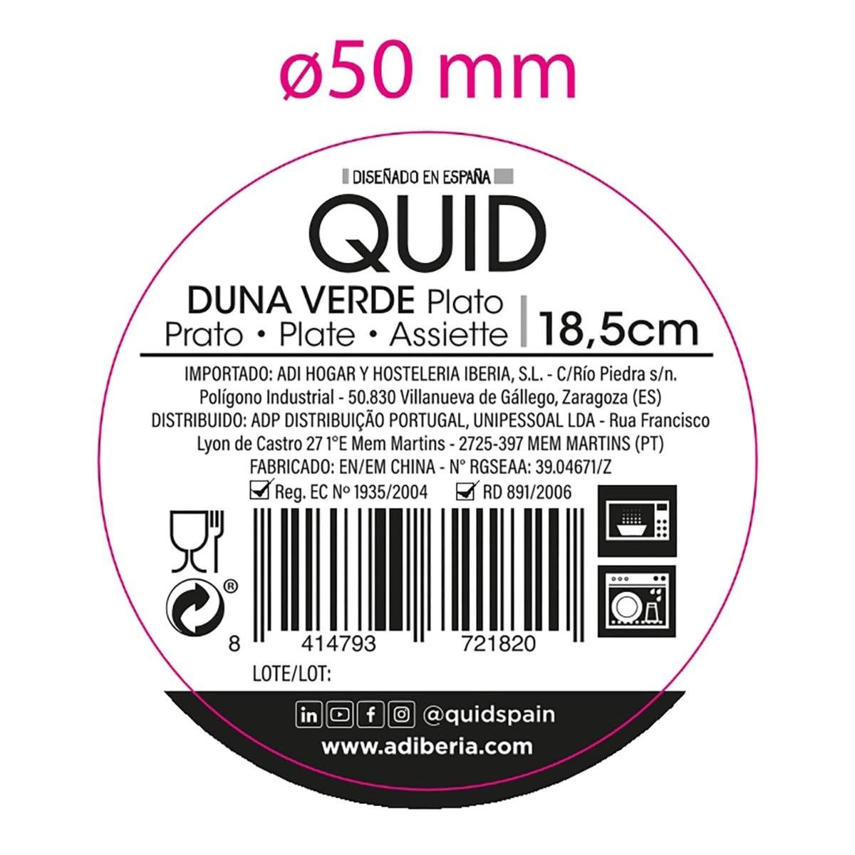 Quid Duna Plato Hondo Cerámico 18,5x5,3cm Loza Apto Microondas Apilable