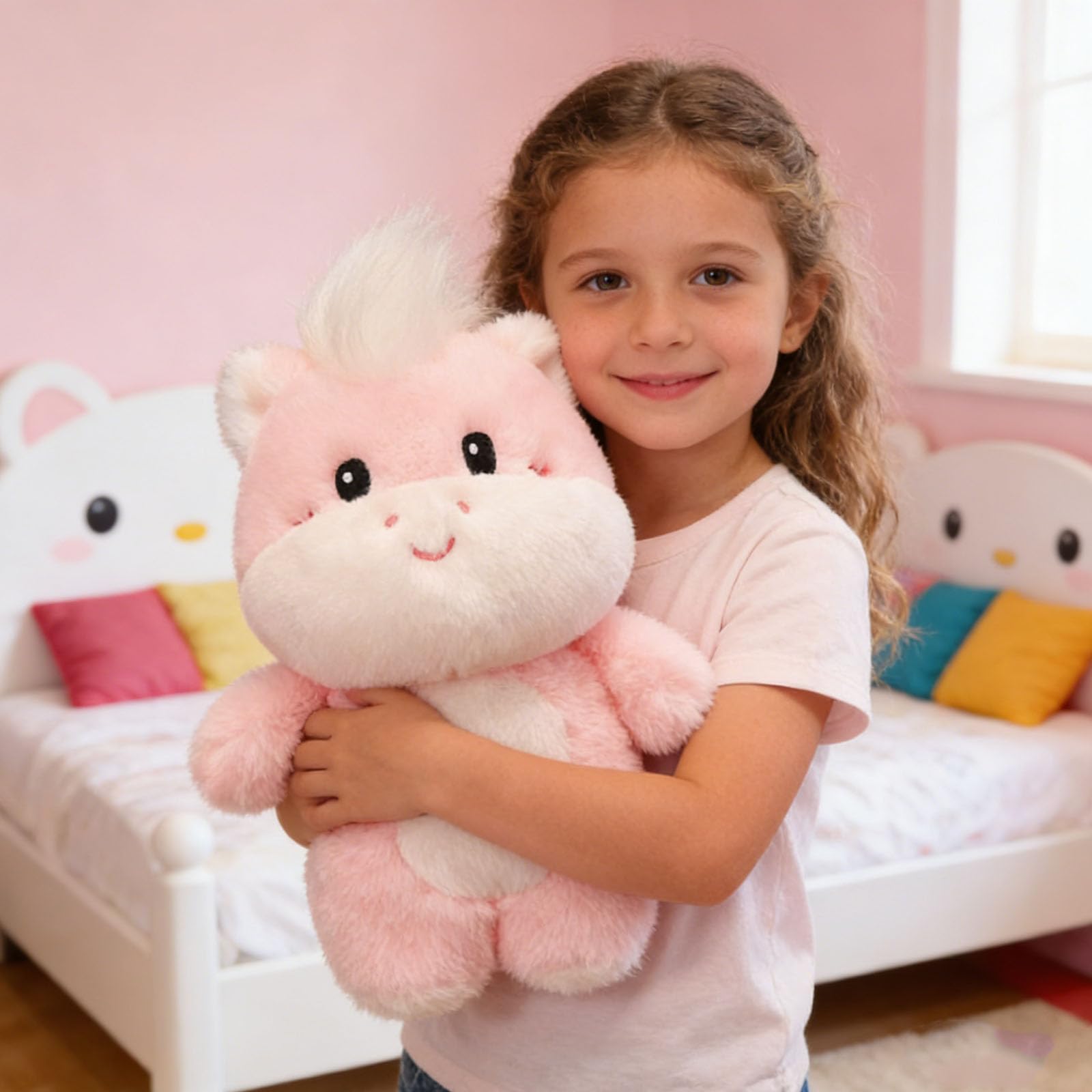Peluche, Simpatico cavallo di peluche, morbido con soffice(Green,20cm)