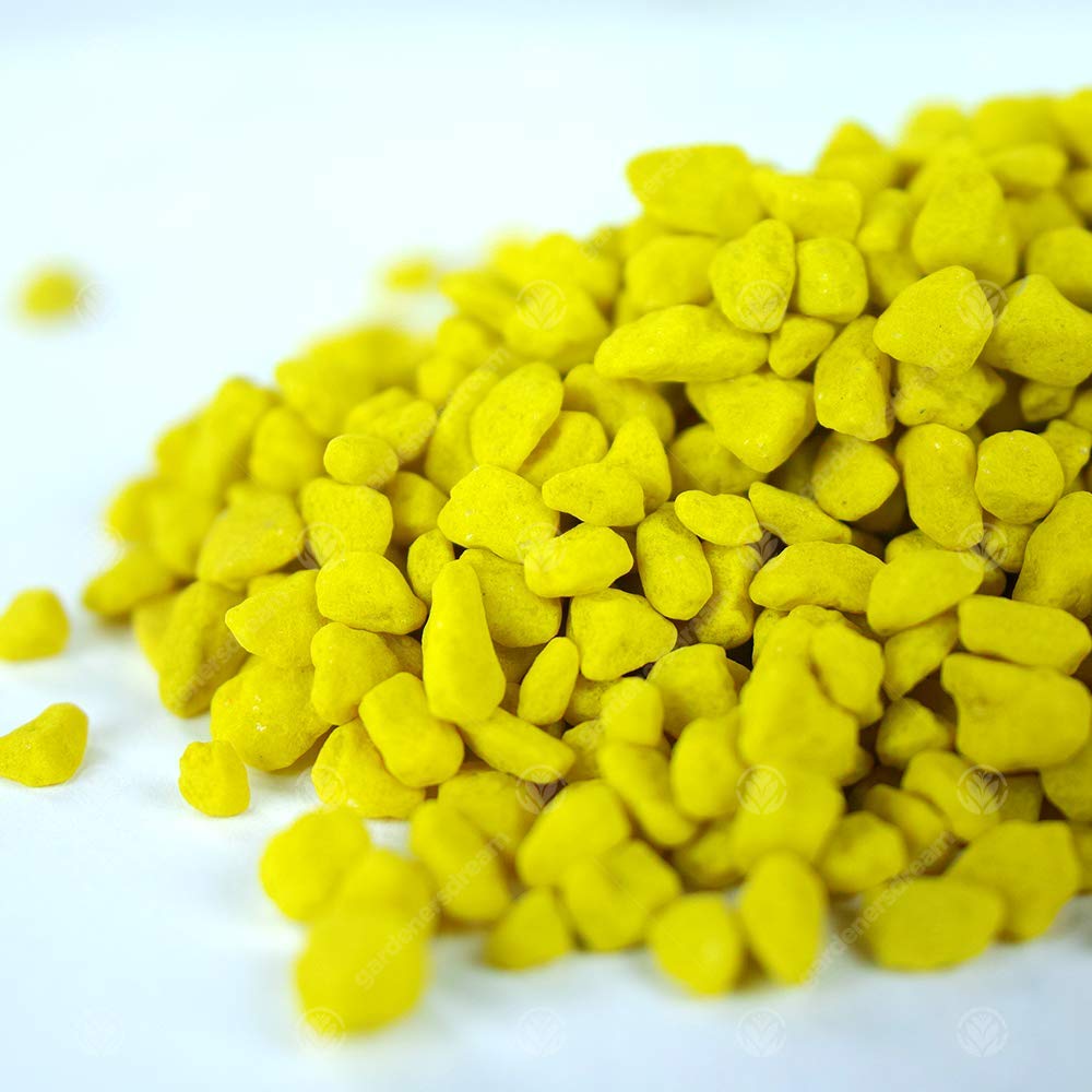 GardenersDream Coloured Aquatic Gravel - Premium Natural Bottom Fish Tank Stones (1kg, Yellow) — view 2