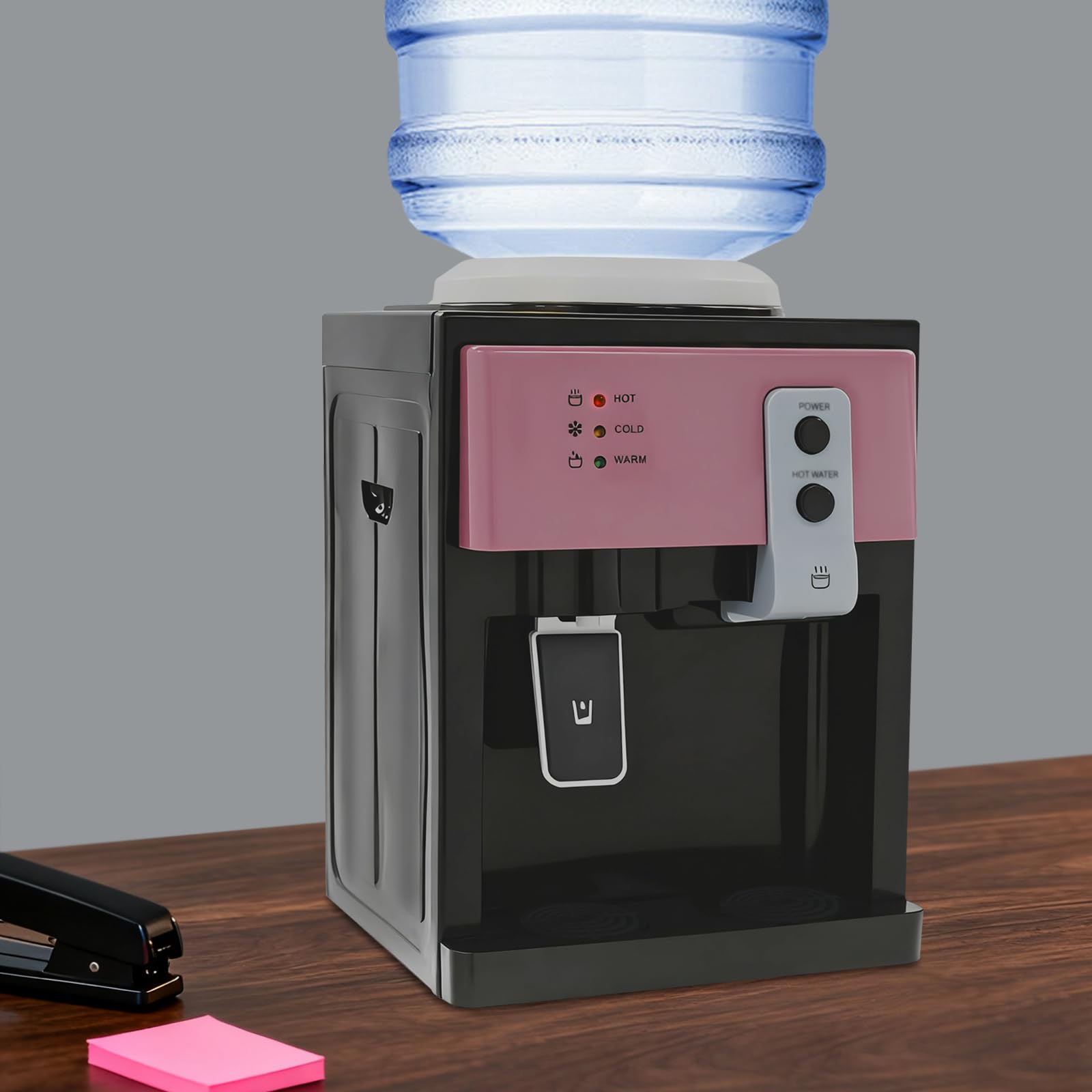 Dispenser di acqua elettrica da 5 l, per acqua calda e fredda, con vassoio di raccolta dell'acqua rimovibile e maniglia per il trasporto, per scrivanie, comodini, tavolini, casa e ufficio