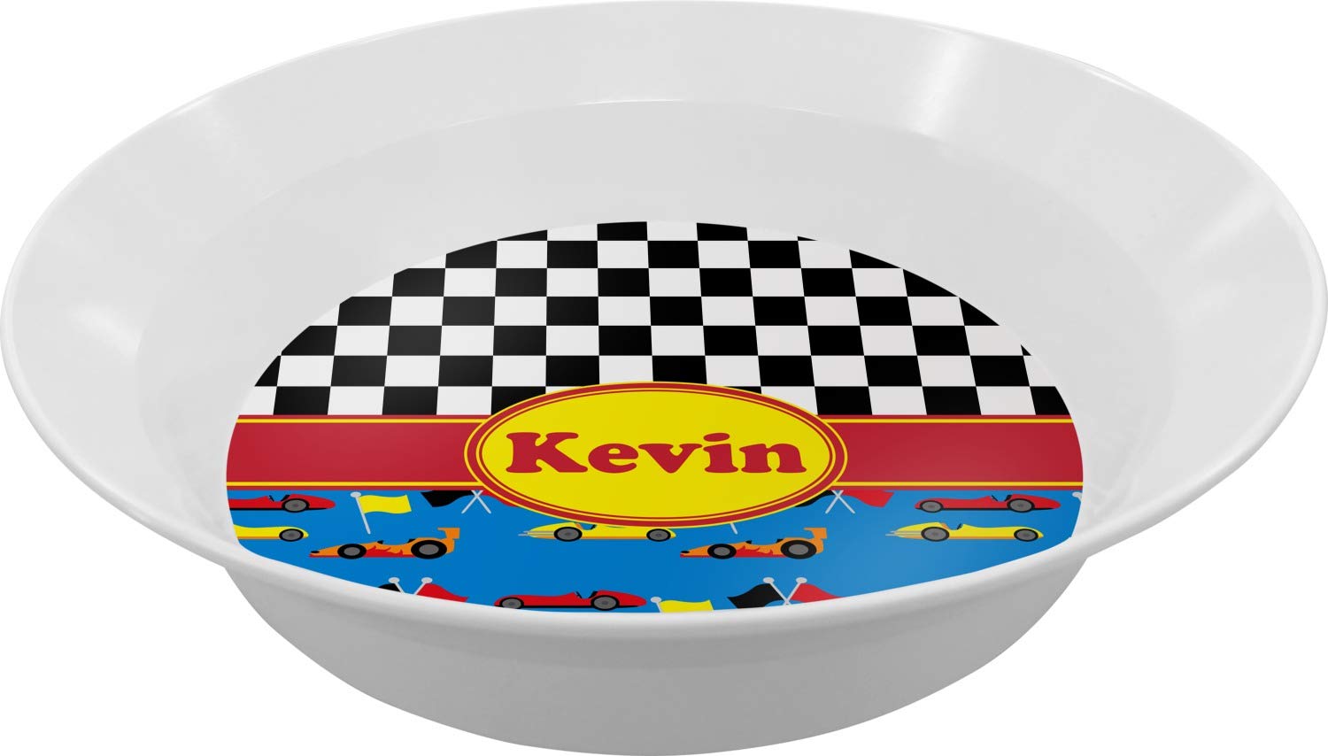 Personalized Racing Car Melamine Bowl - 12 oz