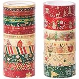 YUBX クリスマス マスキングテープ 21個 セット 金箔押し 雪花 和紙テープ DIYクラフト ジャーナル 手帳 プ ランナー スクラップブック ラッピング プレゼント装飾