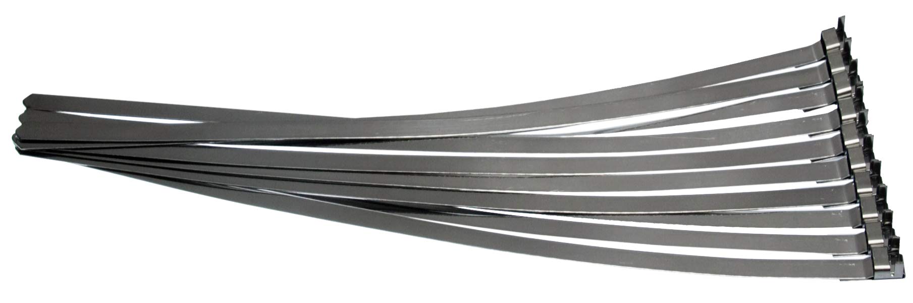 Alkan 10er-Set Edelstahl Schlauchschellen AISI 430 | 360 Mm + 740 Mm | 0,3×6,4 Mm | Für Kfz, Garten & Industrie