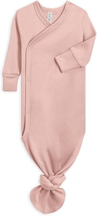 Colored Organics Unisex Newborn Organic Cotton Knotted Gown