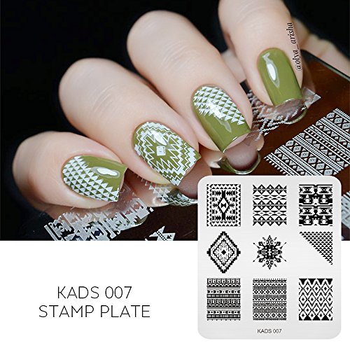 KADS 4 Stück Maniküre Stempelschablonen Nail Art Plates Stamping Nagel Bildstempel Schablone Metallplatten Nagel Tattoo – Bild 3