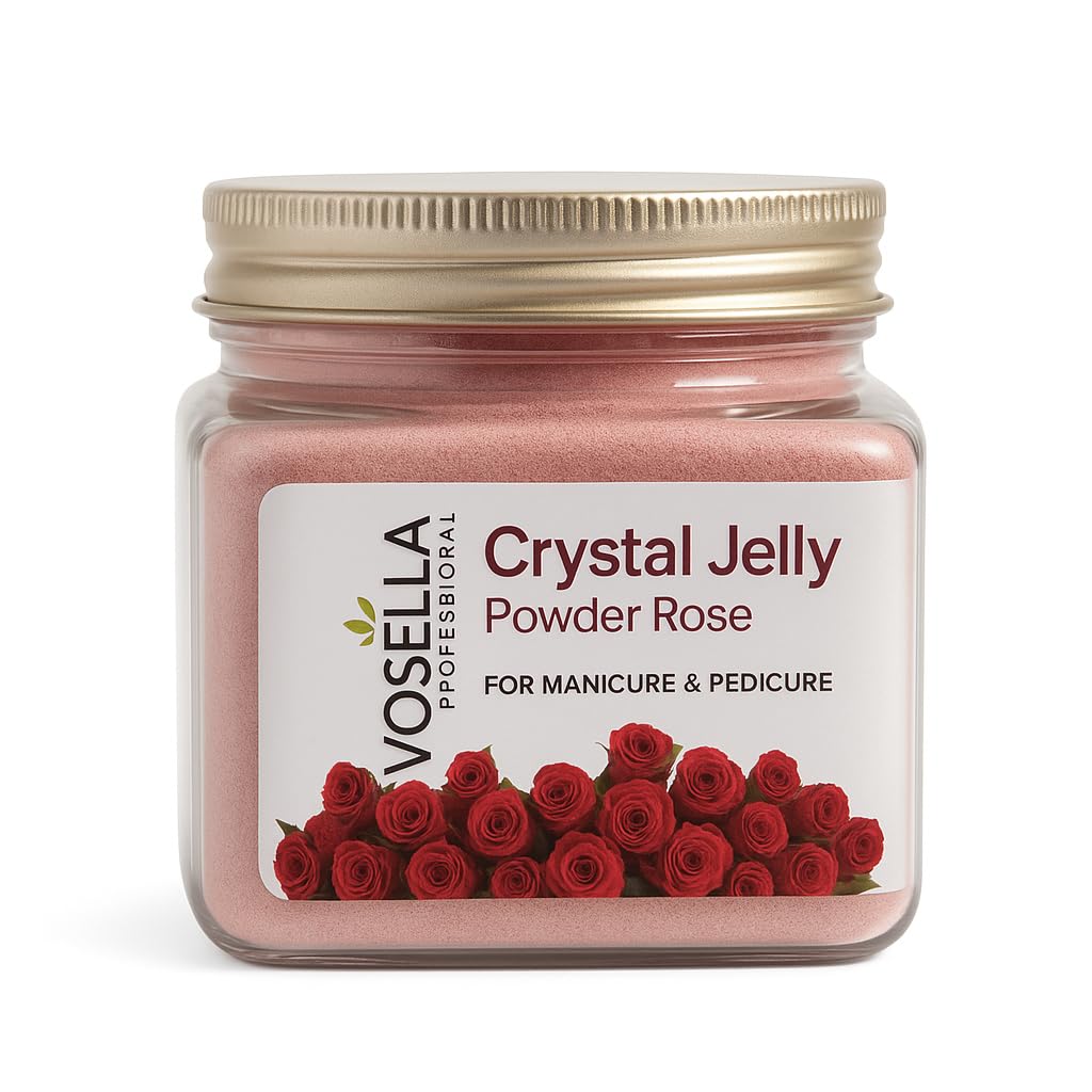Vosella Professional Crystal Jelly Powder Rose | Soothing Spa Formula for Manicure & Pedicure | Softening Foot & Hand Care Soak | Rose Fragrance | 300g Jar-image-11
