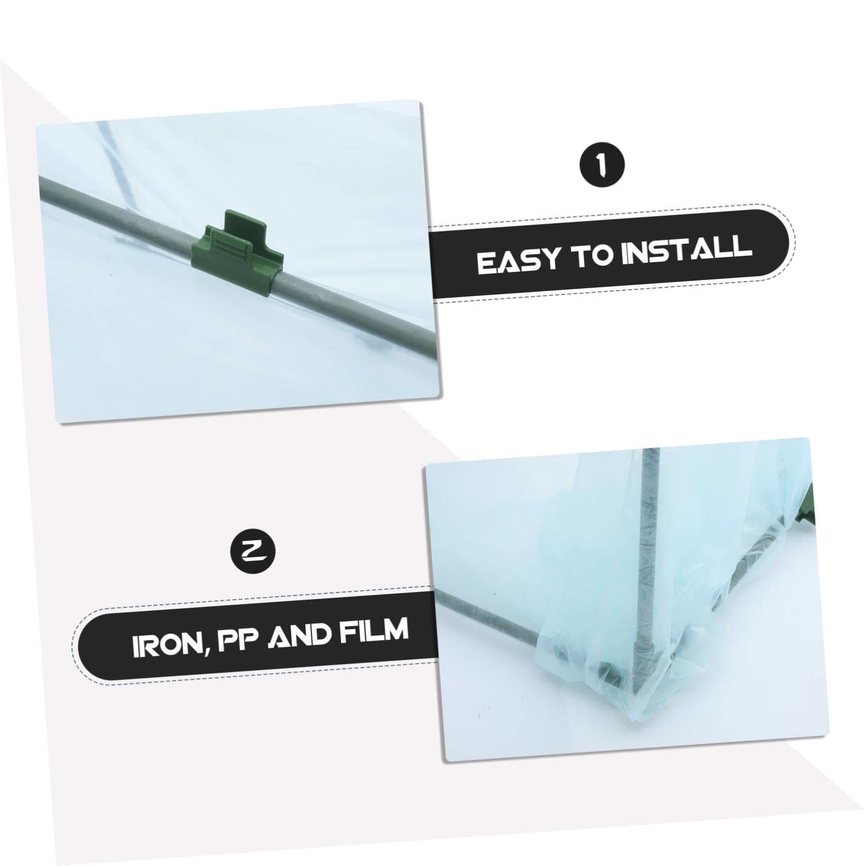 POPETPOP Kit de Invernadero Soporte de Hierro, Cubierta de PP, Aislamiento Térmico y Protección contra Lluvia y Viento para Jardín Exterior