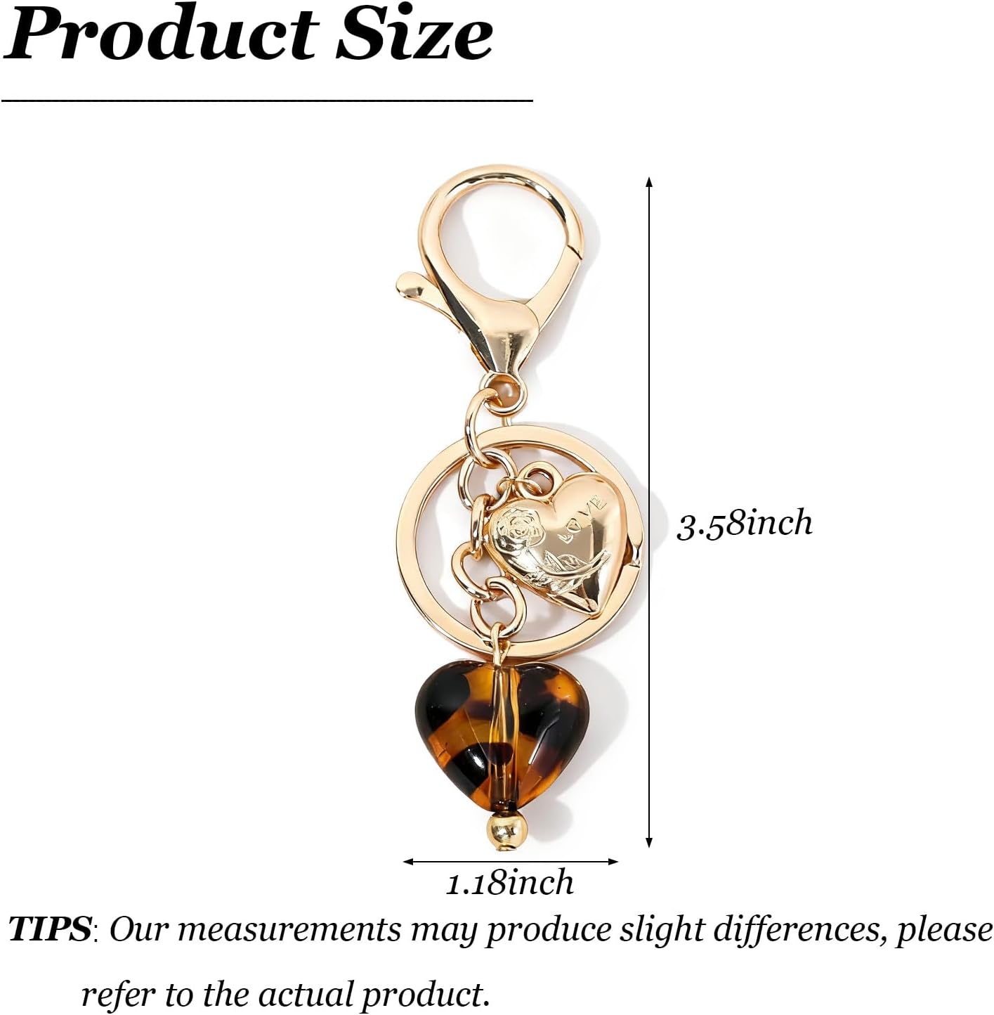 Angyape Leopard Heart Keychain Cute Keychains for Car Keys Accessories Gold Purse Bag Charms for Handbags Gifts for Women - Image 6